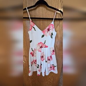 Floral Pink and White Dress